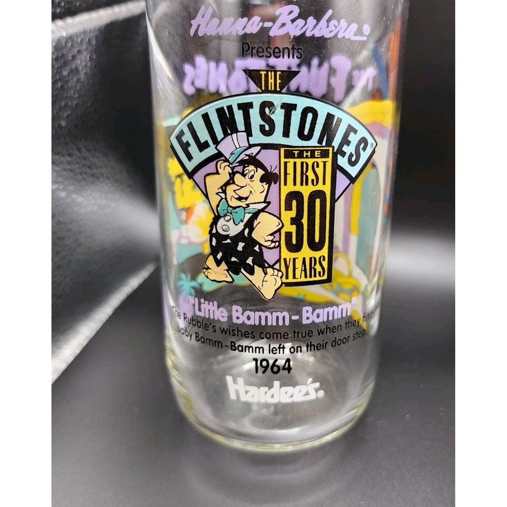 Vintage 1991 Flintstones Hanna-Barbera Hardee's The First 30 Years Glasses 2 - Picture 6 of 8